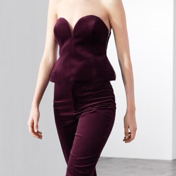 ZARA ZW COLLECTION VELVET CORSET - Picture 7 of 12